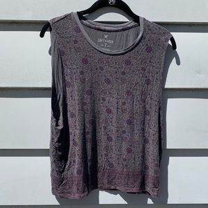 Grey Floral Tank Top